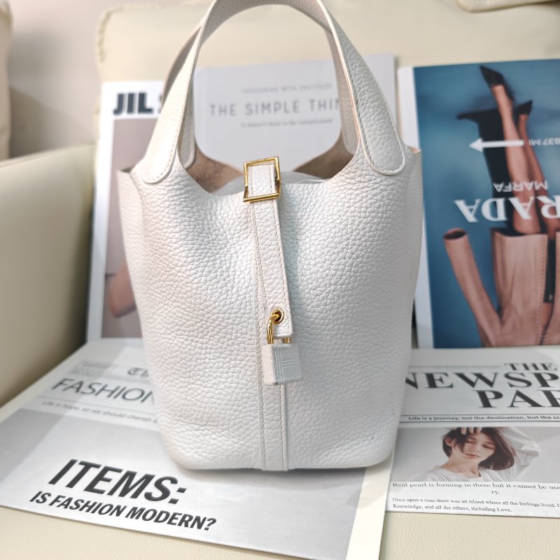 Hermès Picotin18 奶昔白金扣 tc皮 D刻-0