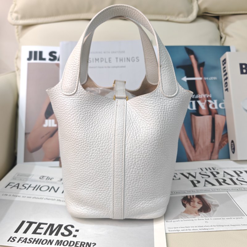Hermès Picotin18 奶昔白金扣 tc皮 D刻-1