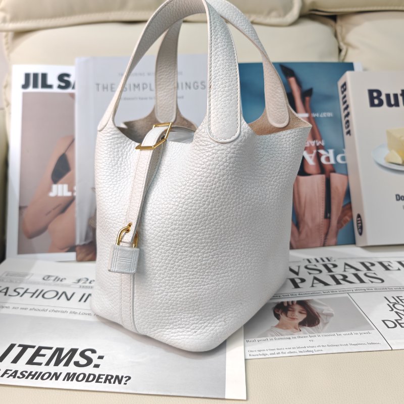 Hermès Picotin18 奶昔白金扣 tc皮 D刻-2