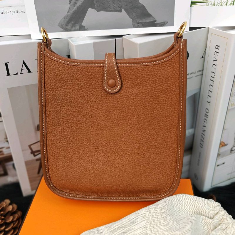 Hermès mini Evelyne 金棕色金扣 B刻-1