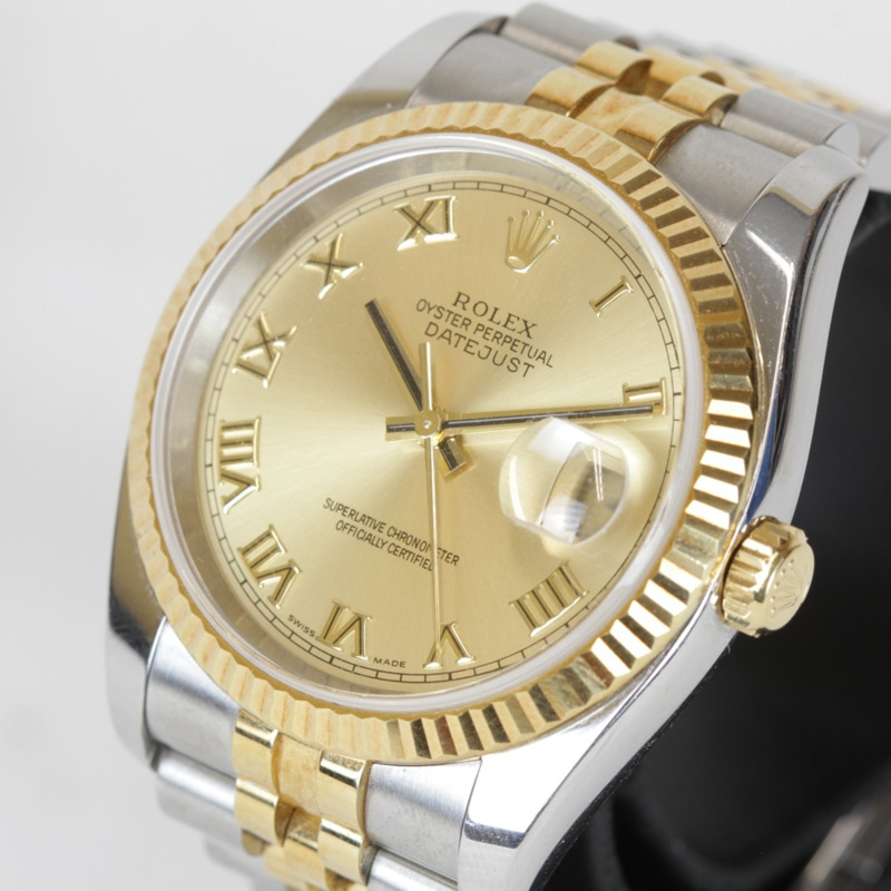勞力士 Datejust 116233(附錶鍊)男士精鋼腕錶,金/銀色-1