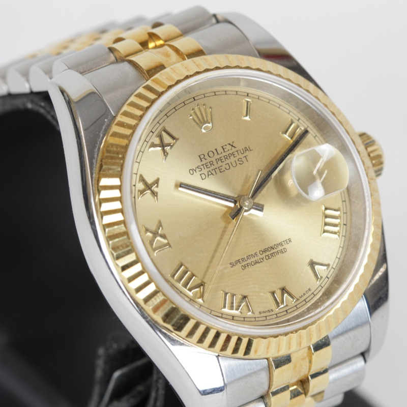 勞力士 Datejust 116233(附錶鍊)男士精鋼腕錶,金/銀色-2