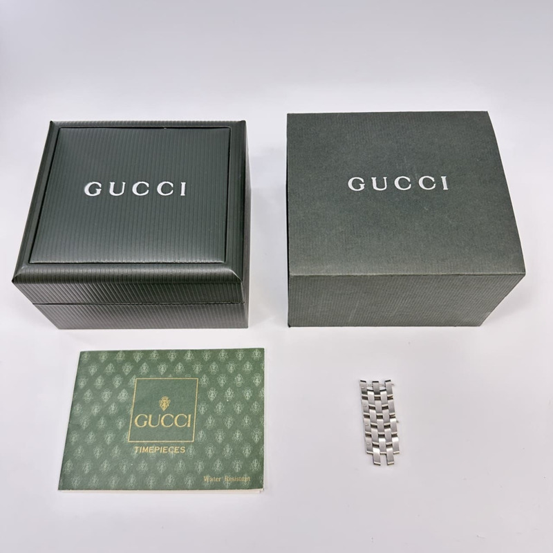 GUCCI 5500M 男士腕錶,日期顯示,石英機芯,電池供電,銀色錶殼,黑色錶盤-10