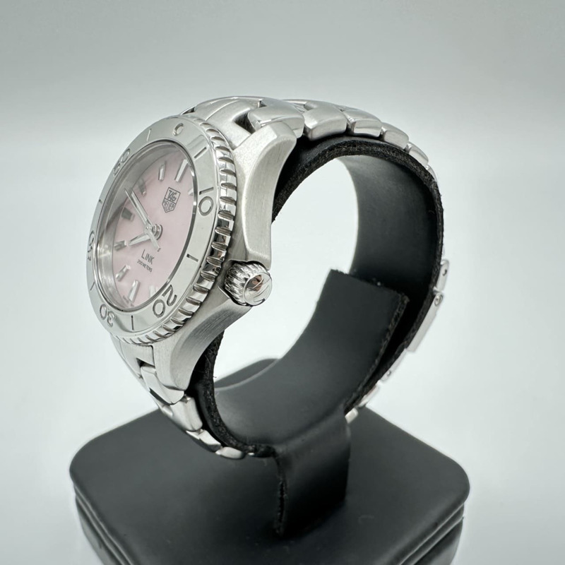 拋光 TAG HEUER Link WJ1315-1 手錶,日期顯示,石英機芯,銀色錶殼,粉紅色錶殼,女士款,ITIOC46FFZZE-2