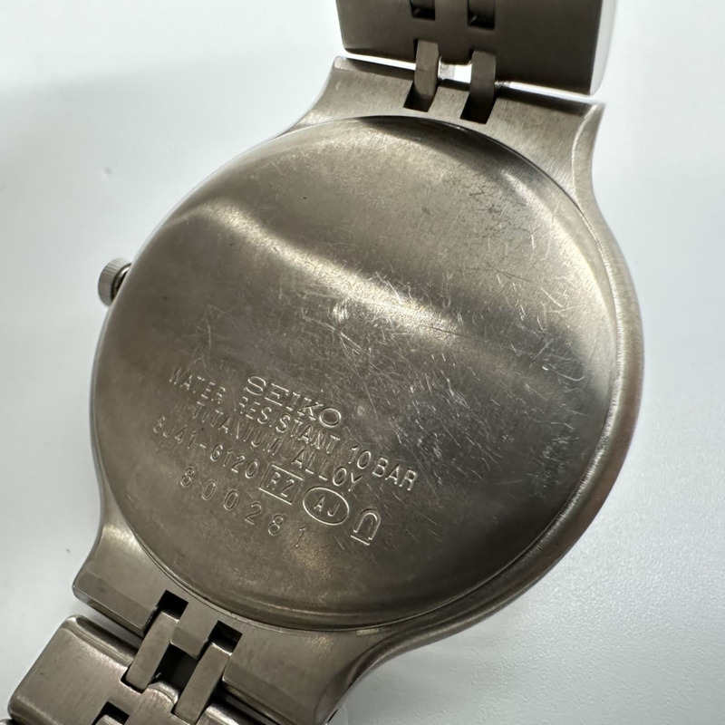 精工 Dolce 8J41-6120 電池驅動石英錶,鈦金屬,銀色,男士,IT6XPS8UTAB8-7