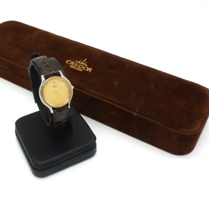 精工 Credor 4J81-0A60 女士腕錶,棕色錶殼金色錶盤,IT55IW4IC8OU-1