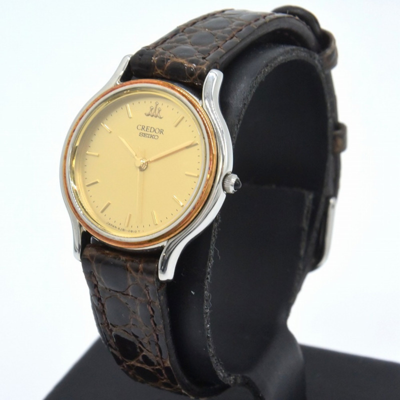 精工 Credor 4J81-0A60 女士腕錶,棕色錶殼金色錶盤,IT55IW4IC8OU-2