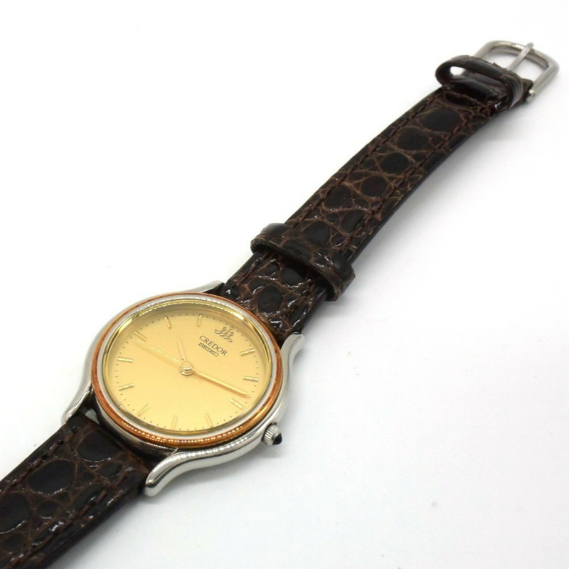 精工 Credor 4J81-0A60 女士腕錶,棕色錶殼金色錶盤,IT55IW4IC8OU-6