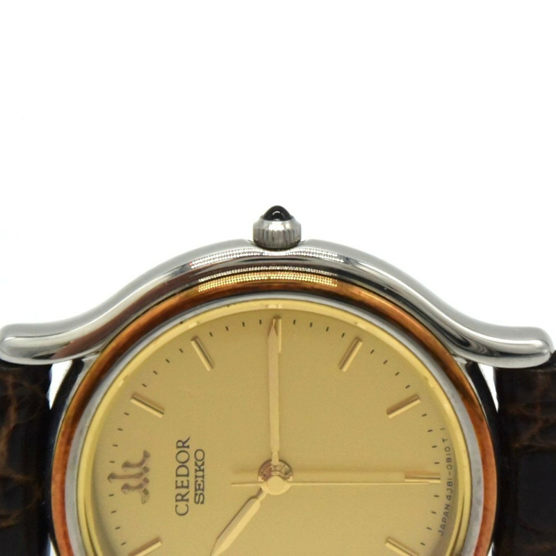 精工 Credor 4J81-0A60 女士腕錶,棕色錶殼金色錶盤,IT55IW4IC8OU-10