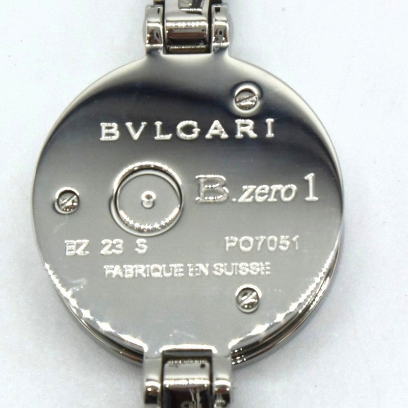 寶格麗 B.zero1 BZ23S 石英錶,電池驅動,銀色錶殼,黑色錶盤,女士款,ITHTEXS8GXB4-4