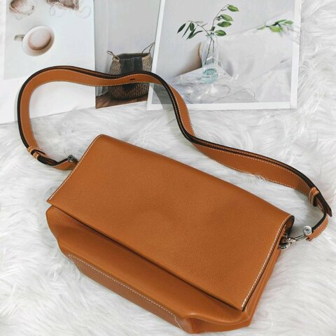 Hermès 愛馬仕 opli28 太妃金拼檸檬黃內裏 A刻 novillo皮斜挎單肩包