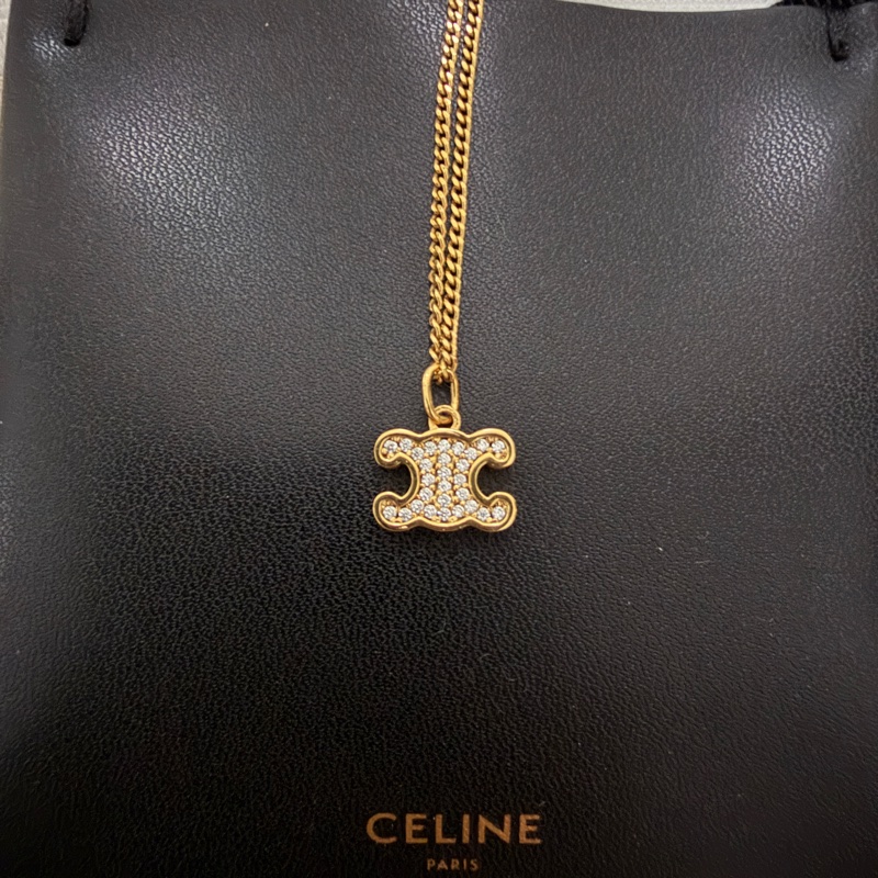 Celine TRIOMPHE Rhinestone Necklace-3
