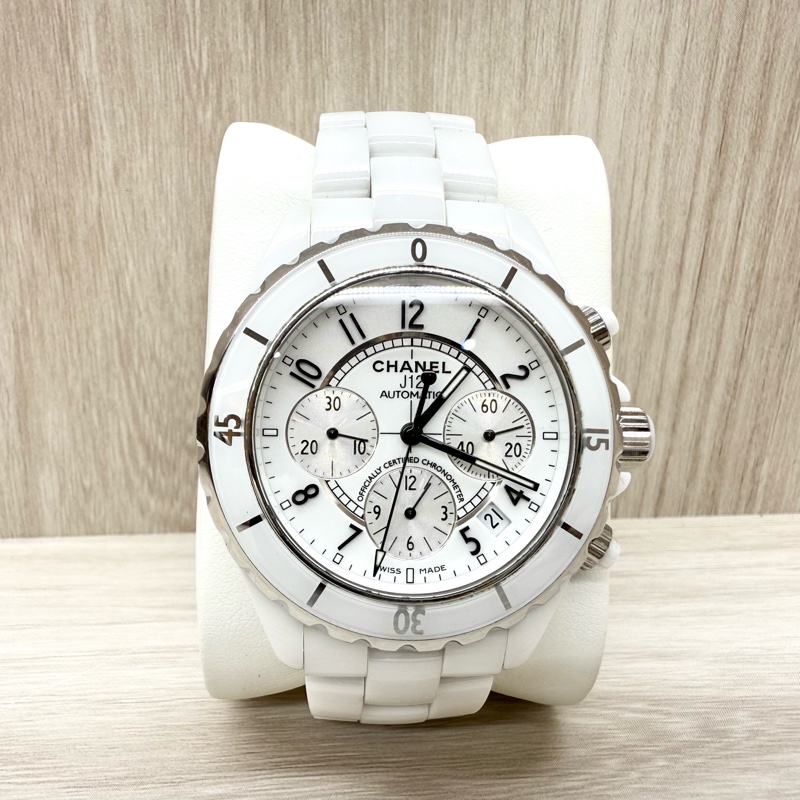 Chanel白陶瓷Chronograph三眼記憶碼41mm J12 H1007-0