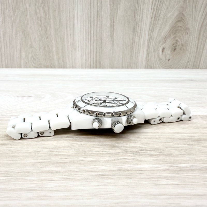 Chanel白陶瓷Chronograph三眼記憶碼41mm J12 H1007-5