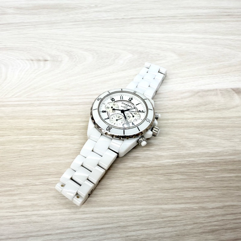 Chanel白陶瓷Chronograph三眼記憶碼41mm J12 H1007-6