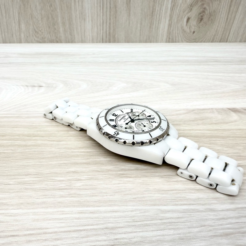 Chanel白陶瓷Chronograph三眼記憶碼41mm J12 H1007-7