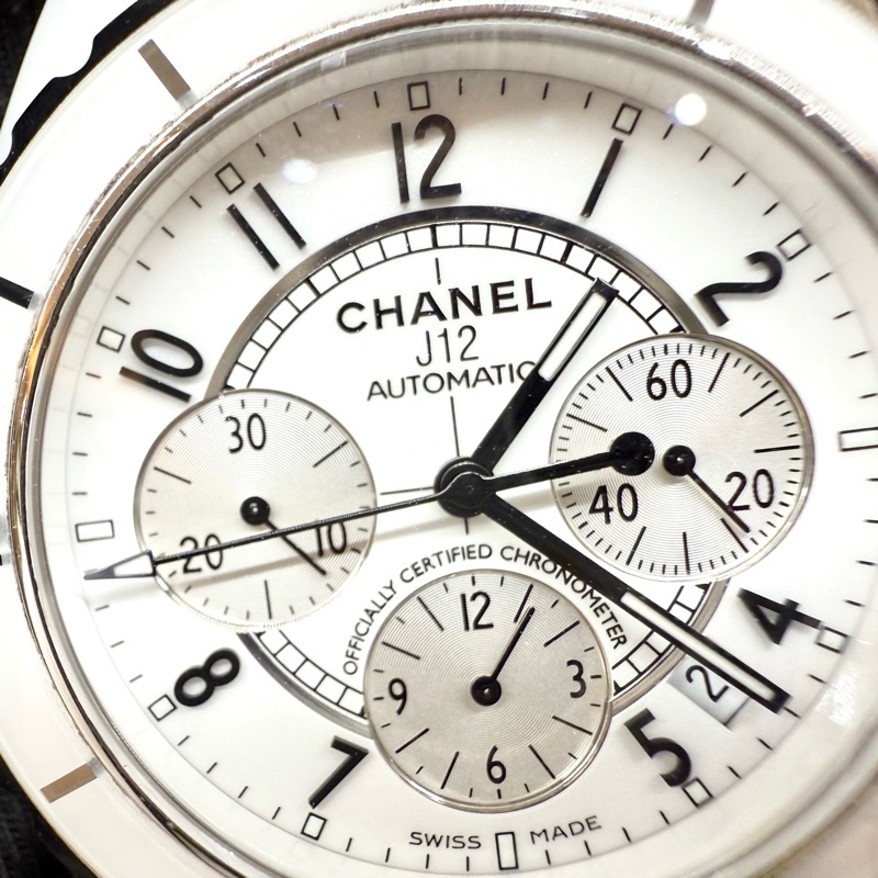 Chanel白陶瓷Chronograph三眼記憶碼41mm J12 H1007-12