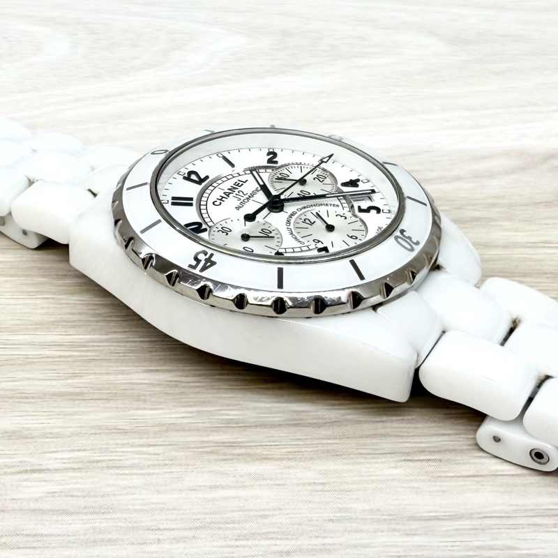 Chanel白陶瓷Chronograph三眼記憶碼41mm J12 H1007-14