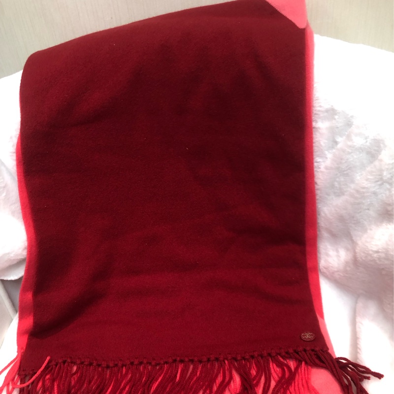 Chanel 粉紅拼色Cashmere 頸巾 XB936-3