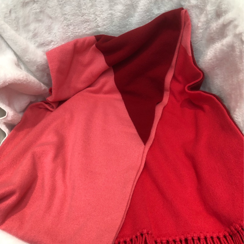 Chanel 粉紅拼色Cashmere 頸巾 XB936-4