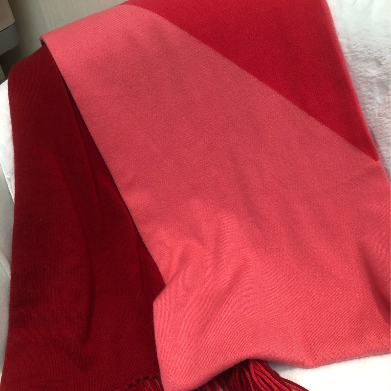 Chanel 粉紅拼色Cashmere 頸巾 XB936-5