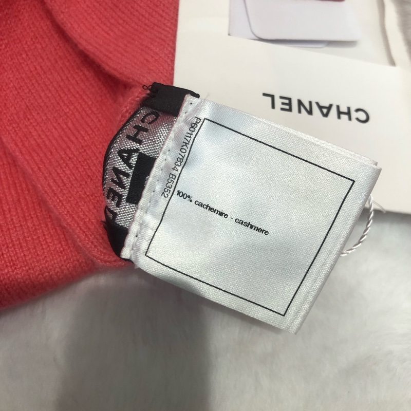 Chanel 粉紅拼色Cashmere 頸巾 XB936-8