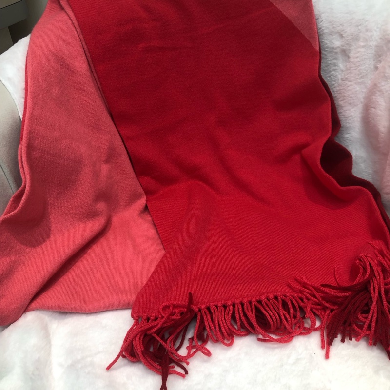 Chanel 粉紅拼色Cashmere 頸巾 XB936-9