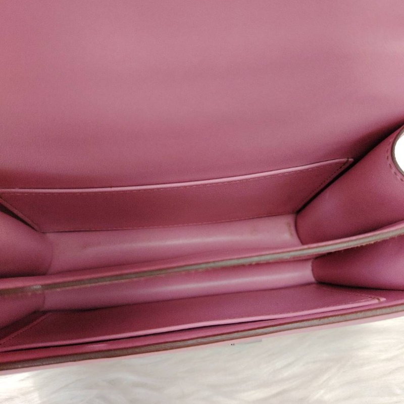 Hermès Mini Constance 19 粉色银扣 epsom皮 Z刻-4