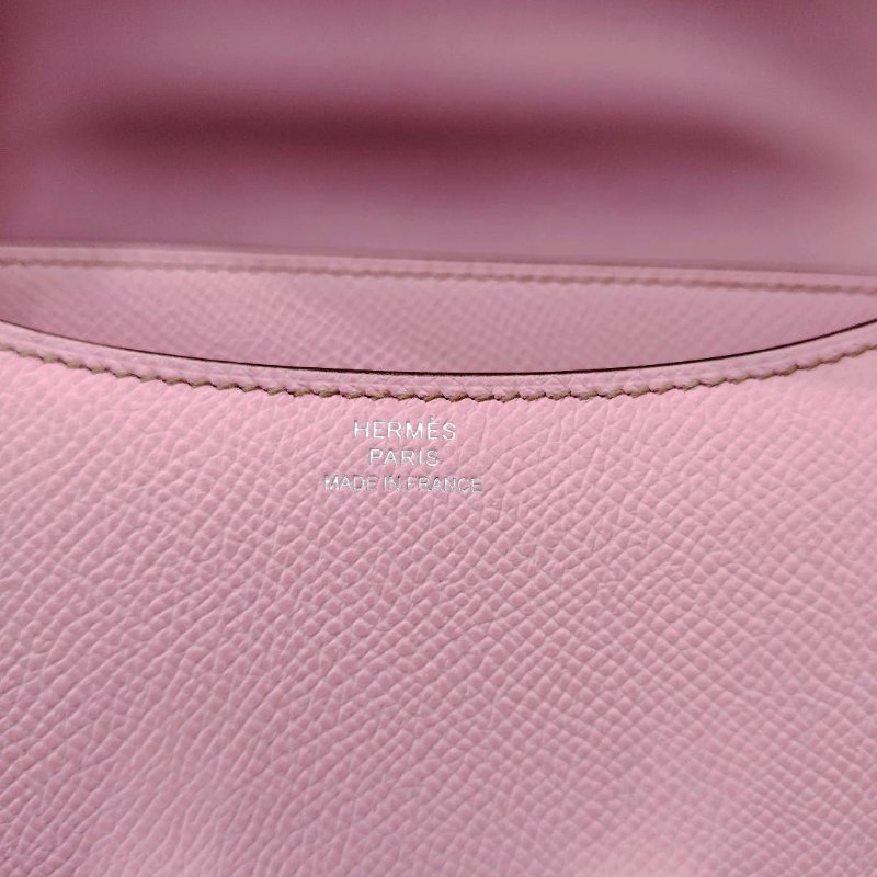 Hermès Mini Constance 19 粉色银扣 epsom皮 Z刻-5