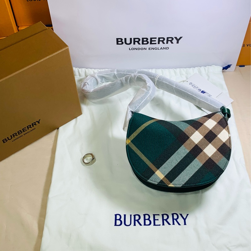 🎁全新盒裝 2024新款 Burberry 巴寶莉  超美綠格紋馬鞍包 （原價59000）-5