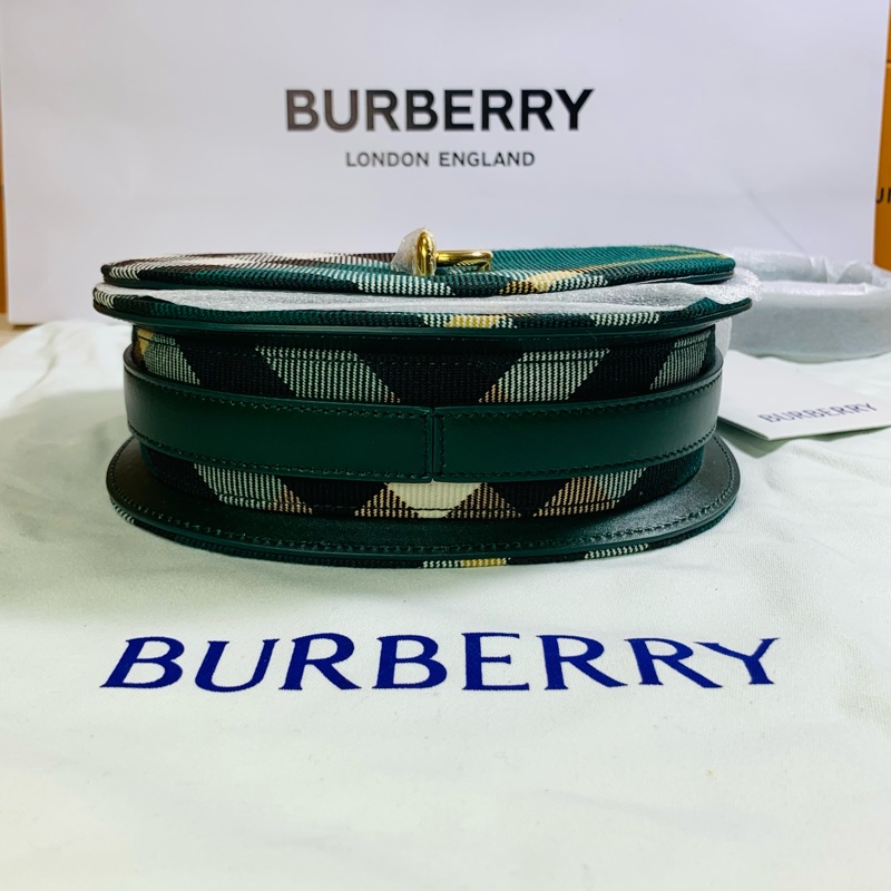 🎁全新盒裝 2024新款 Burberry 巴寶莉  超美綠格紋馬鞍包 （原價59000）-9
