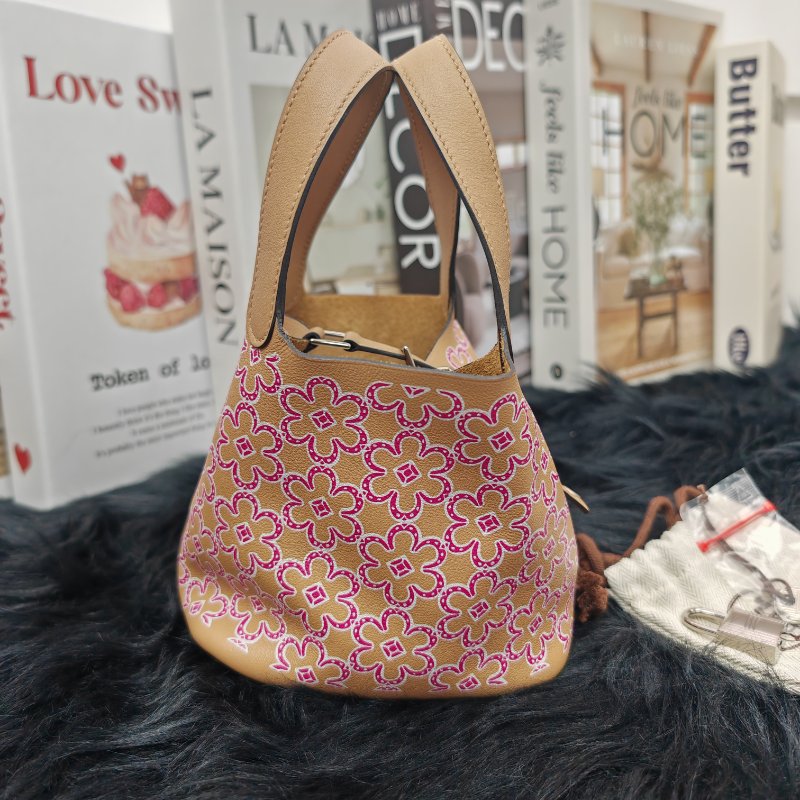 Hermès 愛馬仕 Picotin14 奶茶色錦葵紫銀扣 Swift皮 U刻-2