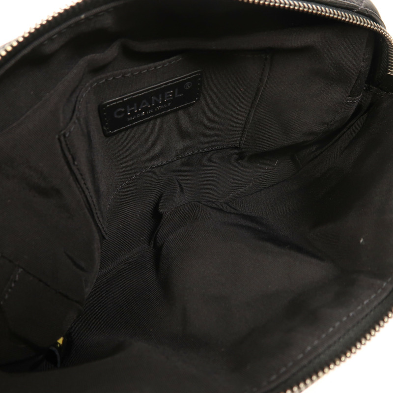 CHANEL 羊皮皮革Waist Bag銀扣腰包-4