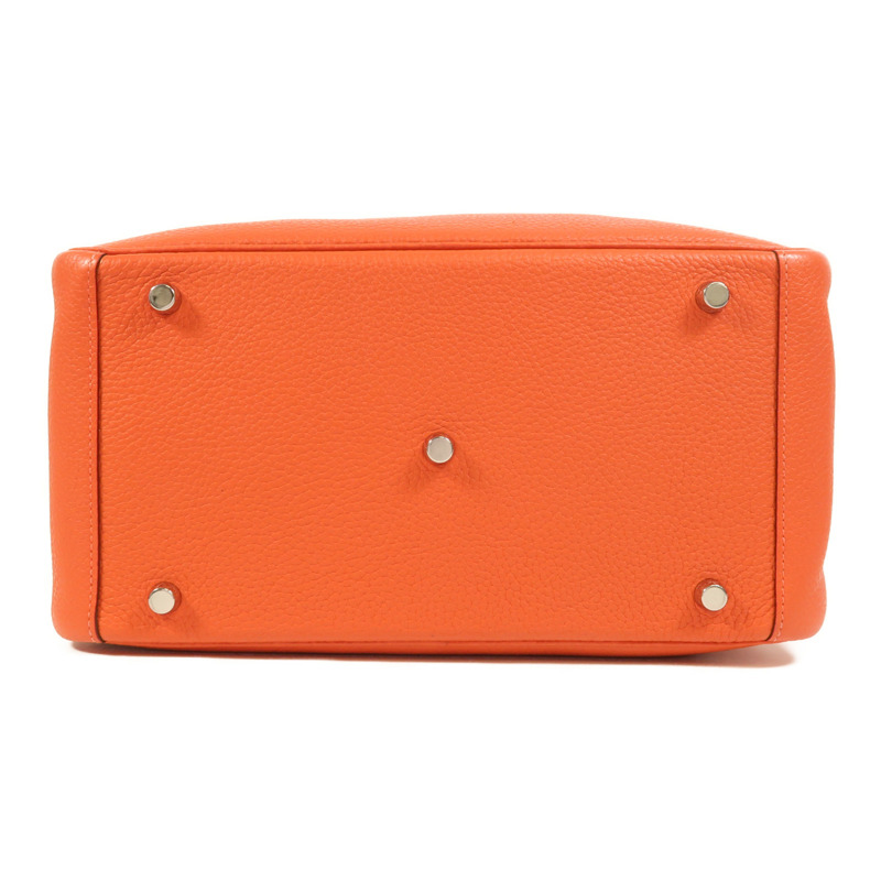 HERMES Clemence皮革Lindy 30銀扣手挽肩背兩用袋Rouge Pivoine-3