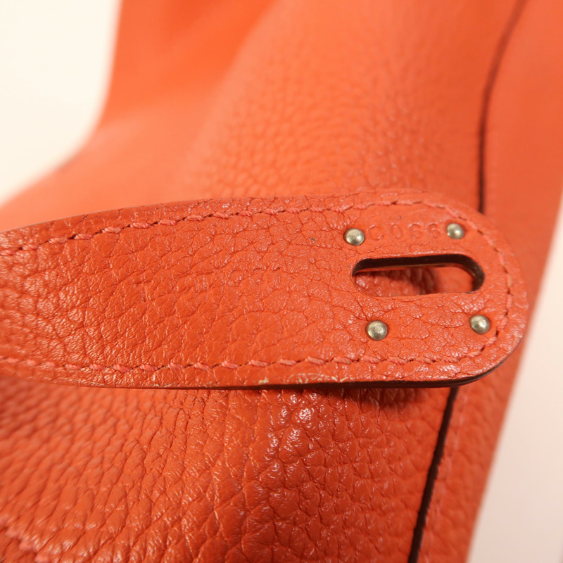 HERMES Clemence皮革Lindy 30銀扣手挽肩背兩用袋Rouge Pivoine-6