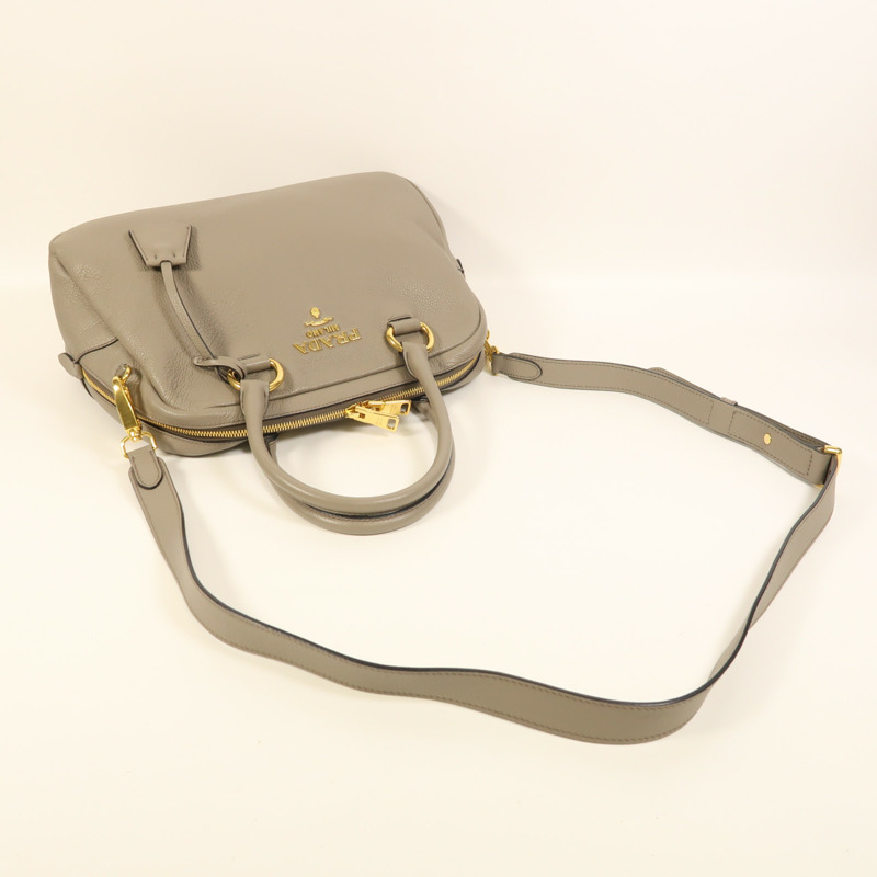 PRADA 牛皮皮革2 Way Shoulder金扣手挽肩背兩用袋-7