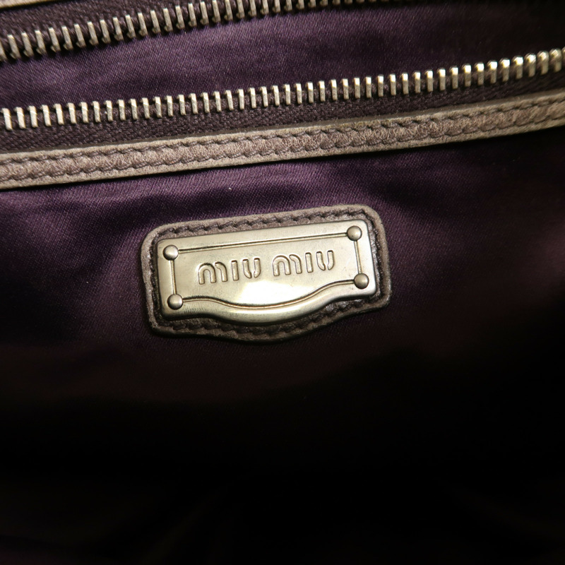 Miu Miu 牛皮皮革Shoulder Bag銀扣肩背袋-5