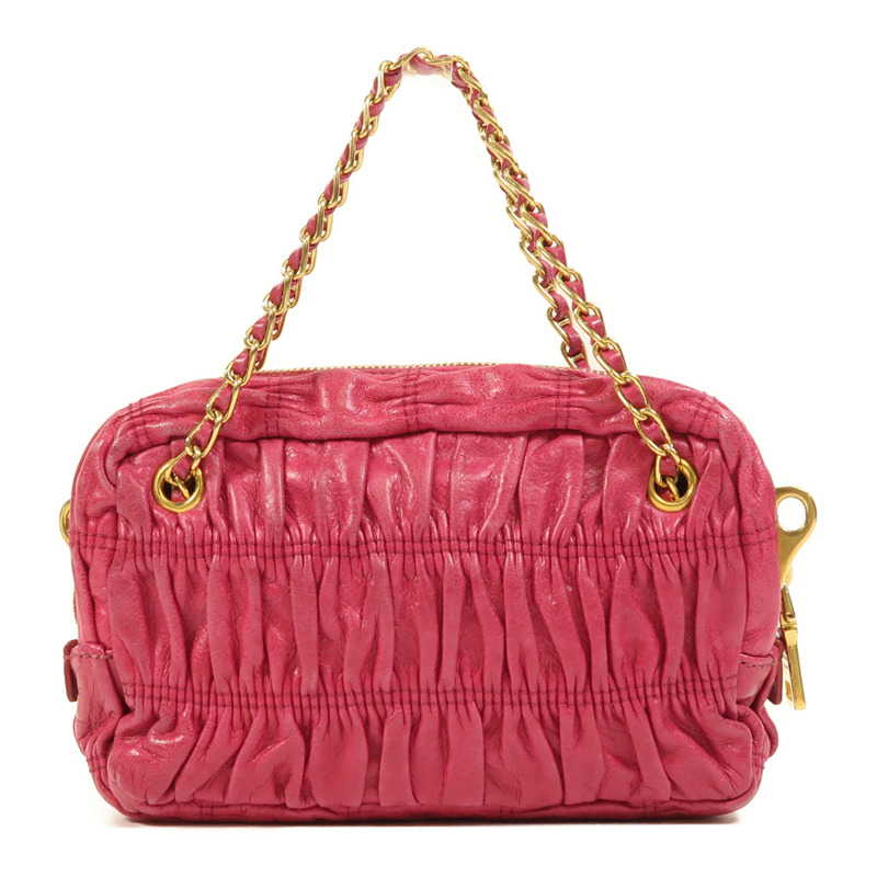 PRADA 牛皮皮革2 Way Shoulder金扣手挽肩背兩用袋-1