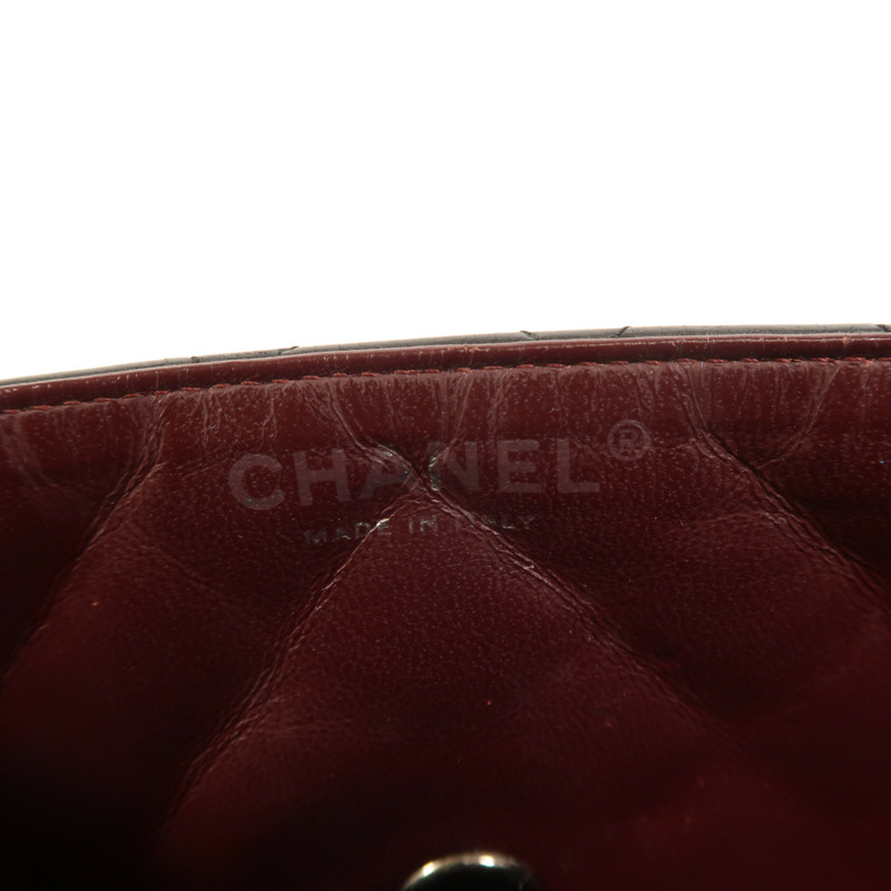 CHANEL 羊皮皮革Chain Shoulder銀扣鏈帶肩背袋-5