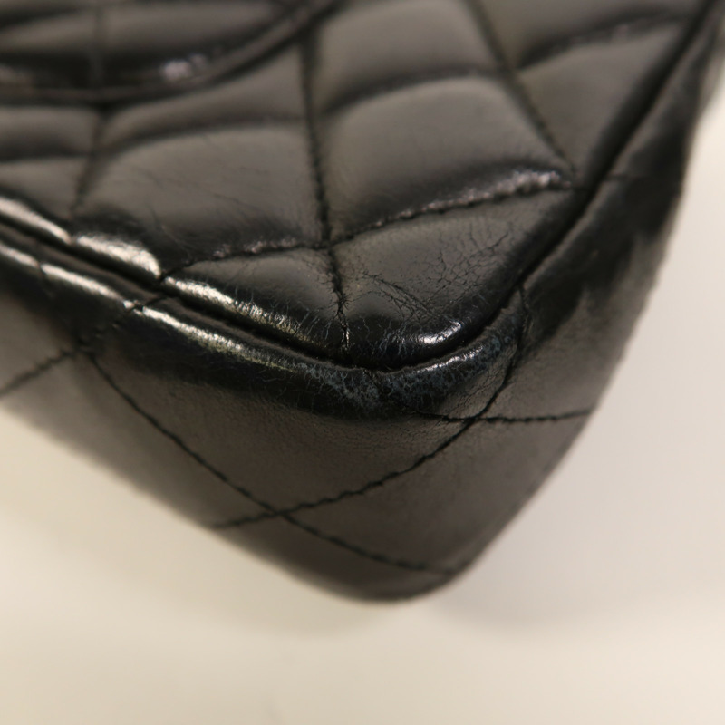 CHANEL 羊皮皮革Chain Shoulder銀扣鏈帶肩背袋-13