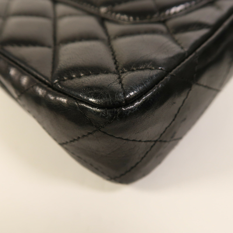 CHANEL 羊皮皮革Chain Shoulder銀扣鏈帶肩背袋-14