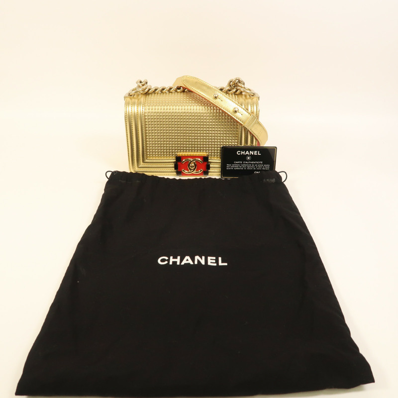 CHANEL 牛皮皮革Boy 20鏈帶肩背袋-9