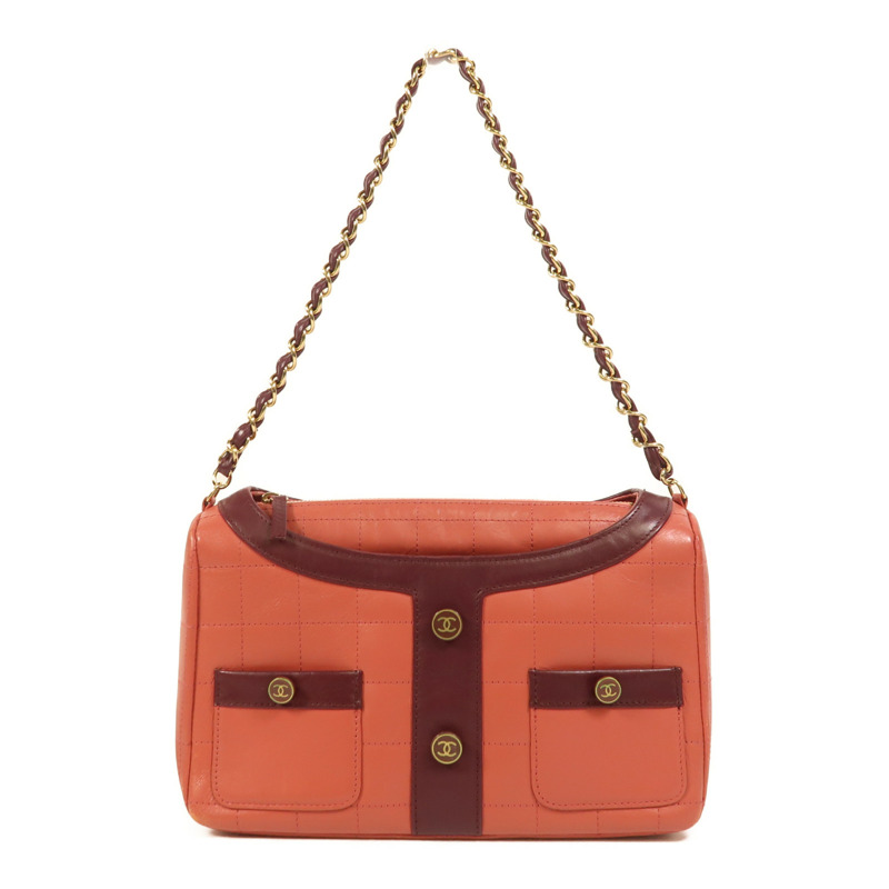 CHANEL 牛皮皮革Mademoiselle Jacket Bag金扣鏈帶肩背袋-0