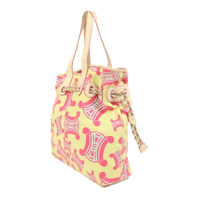 CELINE 帆布Macadam Tote銀扣肩背袋-2