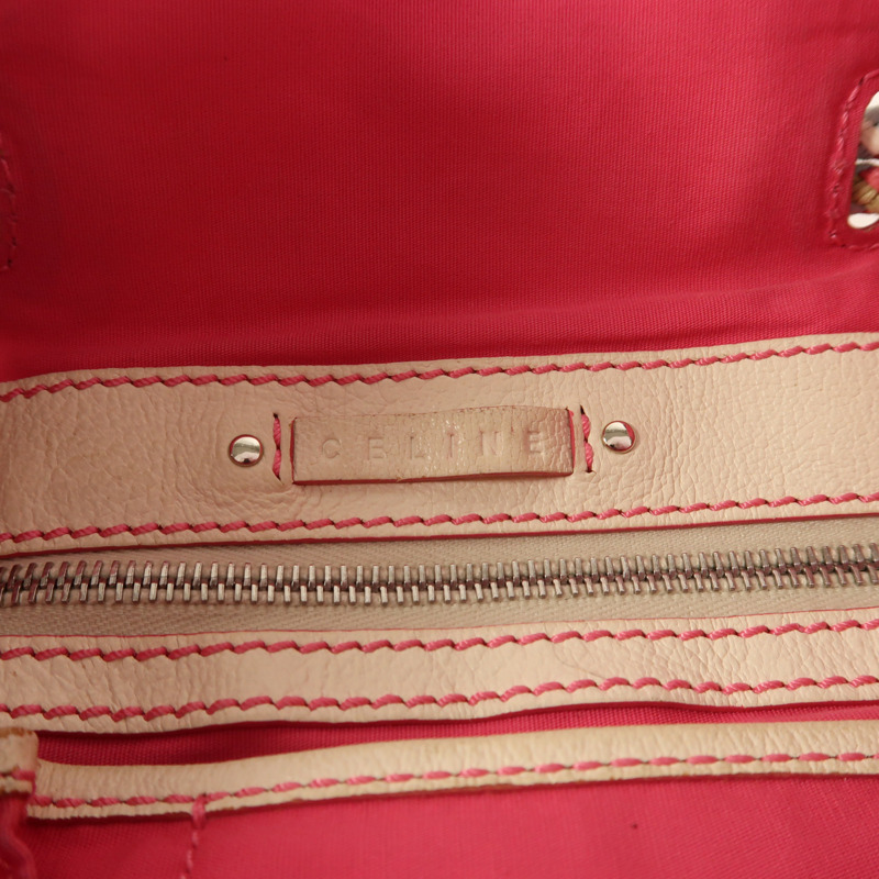 CELINE 帆布Macadam Tote銀扣肩背袋-5