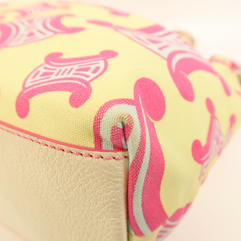 CELINE 帆布Macadam Tote銀扣肩背袋-11