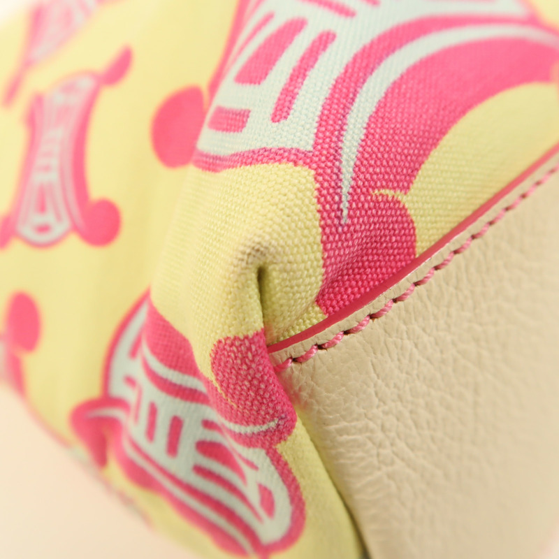 CELINE 帆布Macadam Tote銀扣肩背袋-14