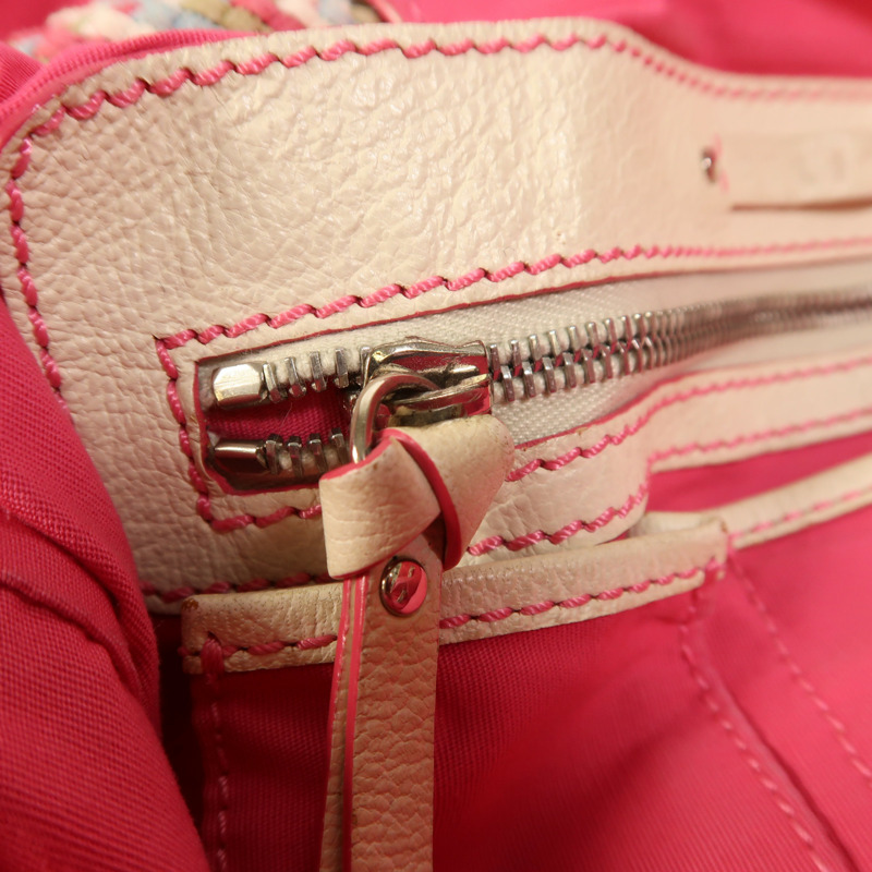 CELINE 帆布Macadam Tote銀扣肩背袋-15