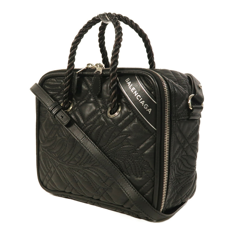 BALENCIAGA 牛皮皮革Blanket Square銀扣手挽肩背兩用袋-2