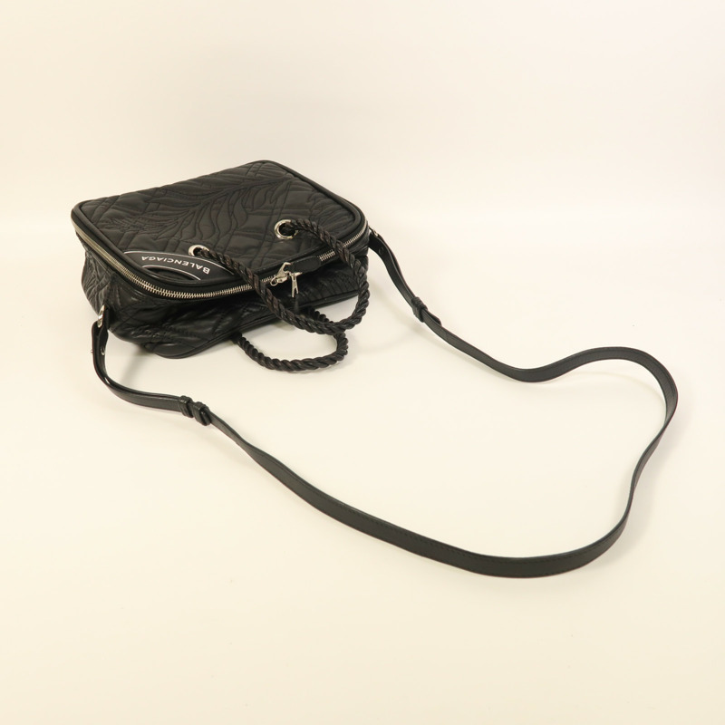 BALENCIAGA 牛皮皮革Blanket Square銀扣手挽肩背兩用袋-8